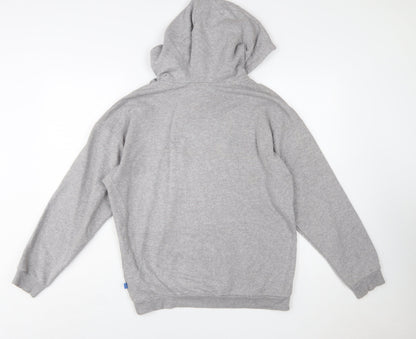 Adidas Women Grey Size 8 Pullover Hoodie Cotton Blend Logo Sweatshirt