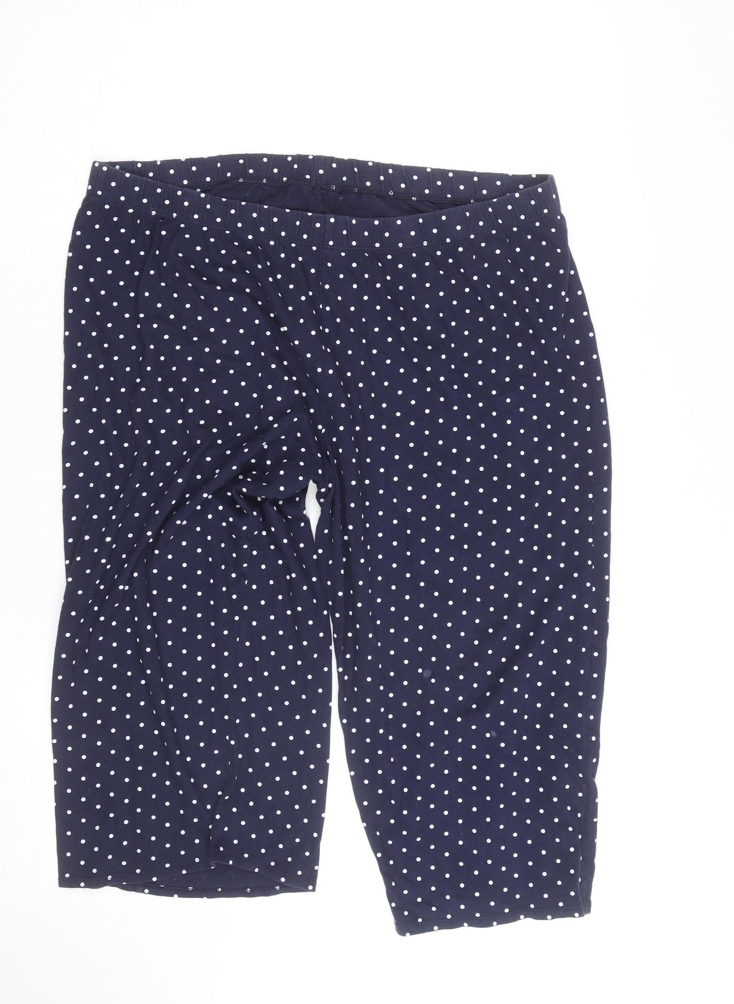 Dunnes Stores Women Blue Polka Dot Jersey Bermuda Shorts Size 16-18