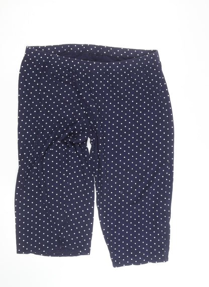Dunnes Stores Women Blue Polka Dot Jersey Bermuda Shorts Size 16-18