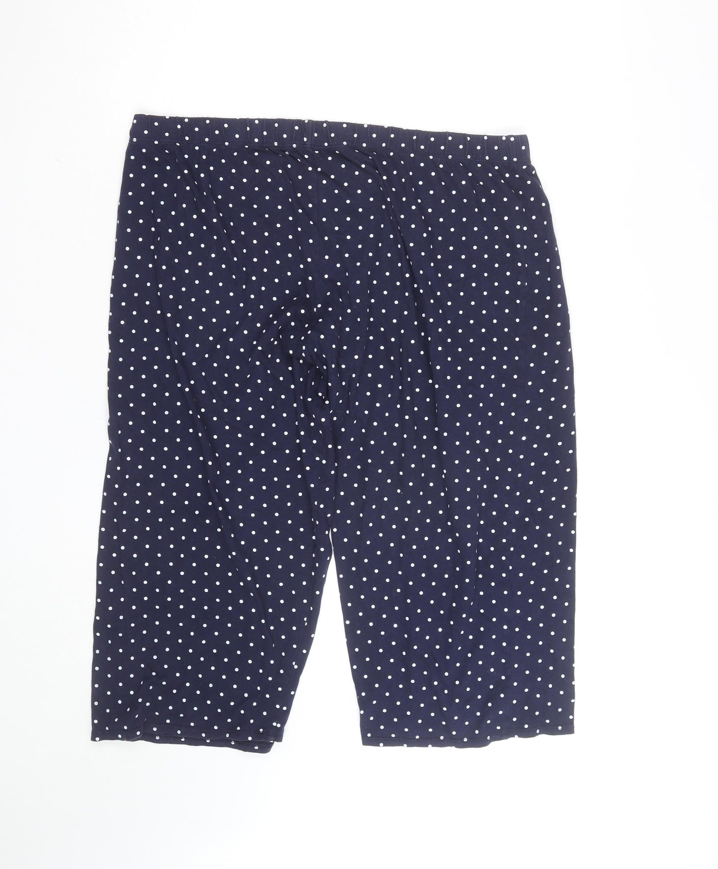 Dunnes Stores Women Blue Polka Dot Jersey Bermuda Shorts Size 16-18