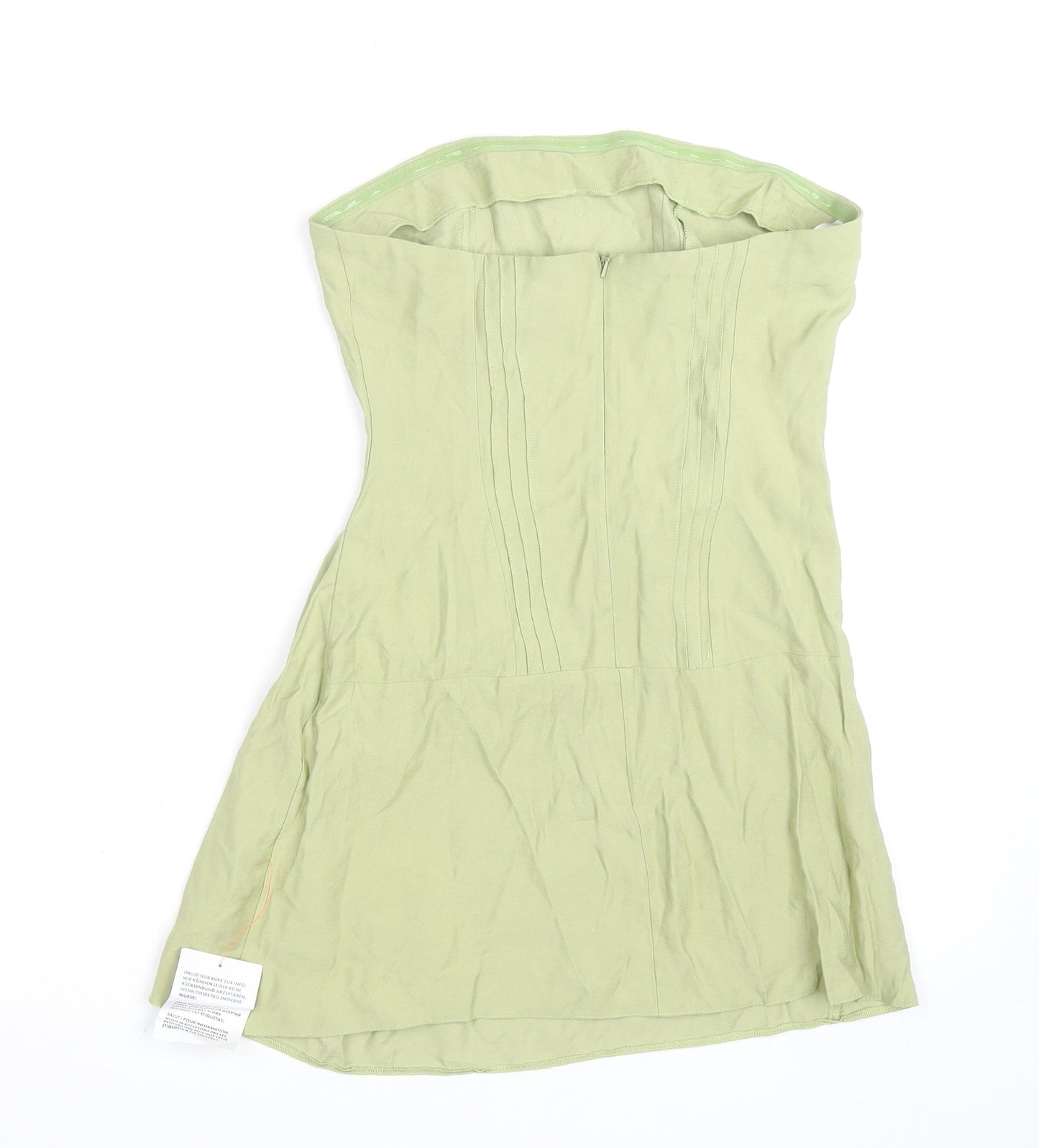 ASOS DESIGN Women's Green Strapless Cotton Knee Dress Size 10