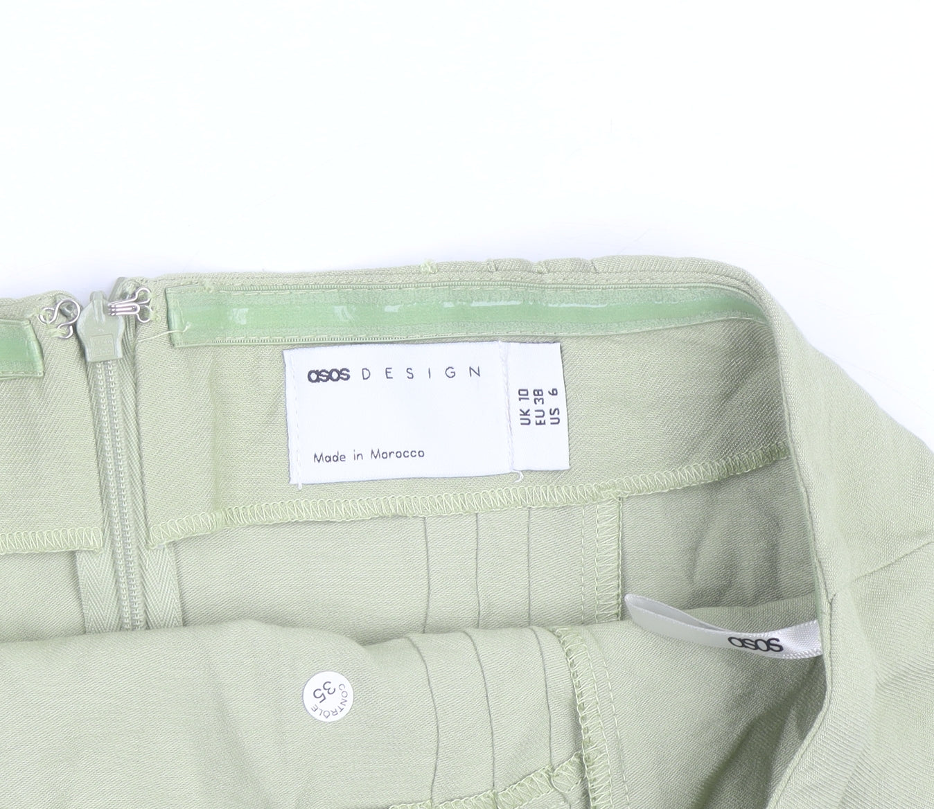 ASOS DESIGN Women's Green Strapless Cotton Knee Dress Size 10