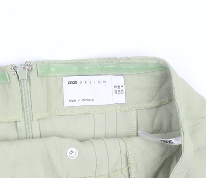 ASOS DESIGN Women's Green Strapless Cotton Knee Dress Size 10