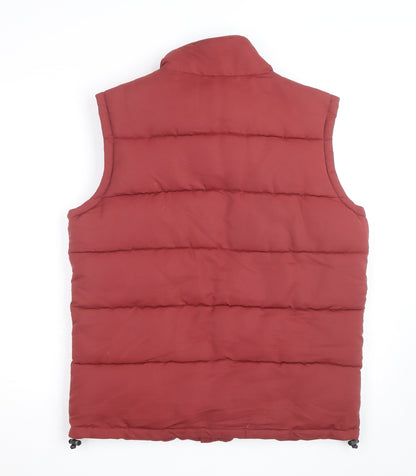 Tu Men's Red Puffer Waistcoat Gilet M Polyester Outdoor Casual