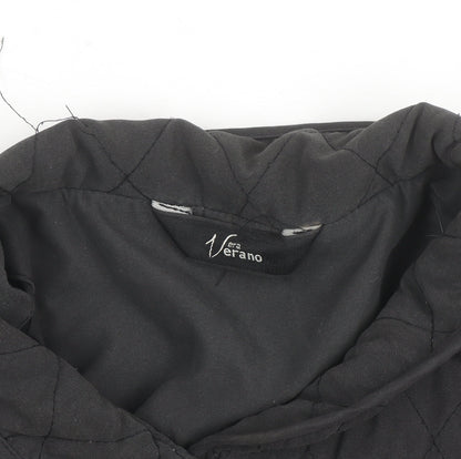 Vera Verano Women’s Black Quilted Mid-Length Jacket Size M
