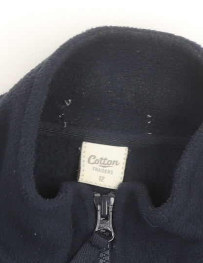 Cotton Traders Womens Blue Size 12 Fleece Full Zip Jacket