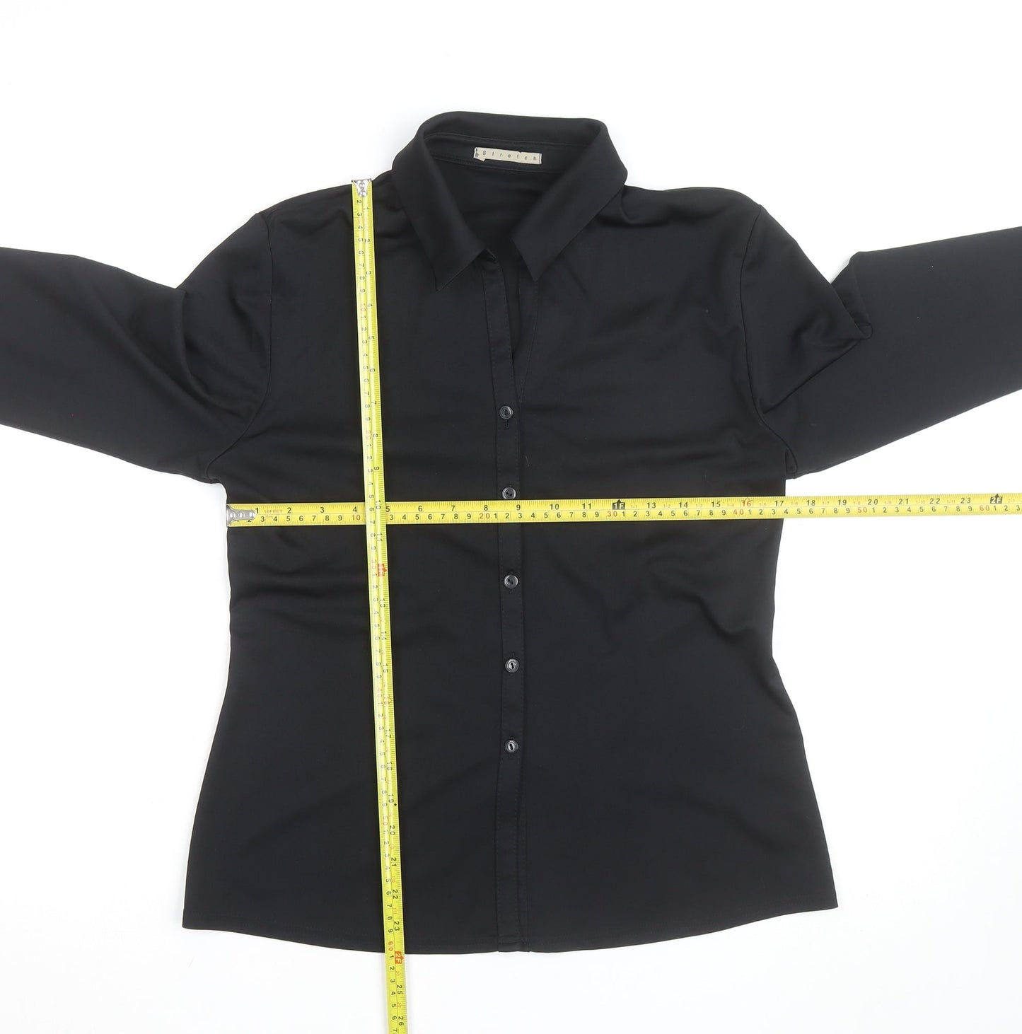 St. Bernard Women's Black Stretch Button-Up Shirt Size 14