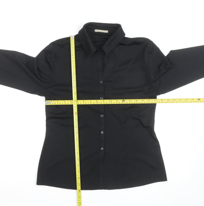 St. Bernard Women's Black Stretch Button-Up Shirt Size 14