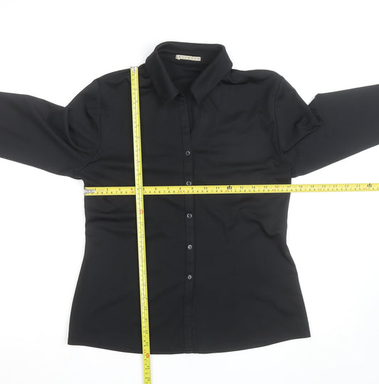 St. Bernard Women's Black Stretch Button-Up Shirt Size 14