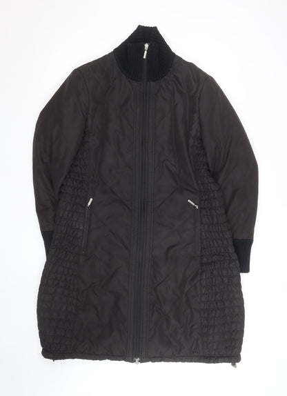 Marks and Spencer Per Una Women's Black Quilted Long Coat Size 14