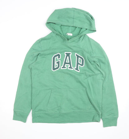 GAP Men’s Green Pullover Hoodie M Logo Fleece Sweatshirt