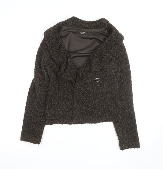 Principles Petite Women Brown Wool Blend Cardigan Size 10
