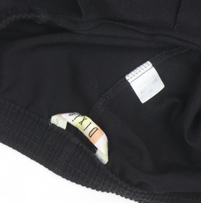 Dixie Women Black Elastic Waist Jersey Straight Trousers Size 12