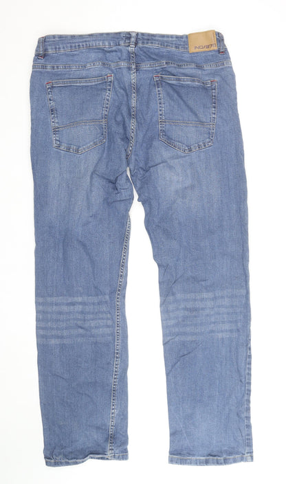 IND/078 Men’s Blue Straight Leg Denim Jeans Size 32 Regular Fit