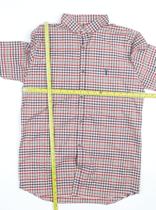 Next Boys Multicoloured Check Button-Up Long Sleeve Shirt 15 Years