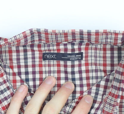 Next Boys Multicoloured Check Button-Up Long Sleeve Shirt 15 Years