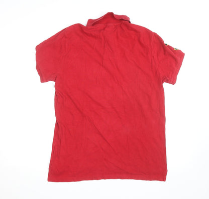 Ralph Lauren Men's Red Slim Fit Polo Shirt Size L Classic Logo
