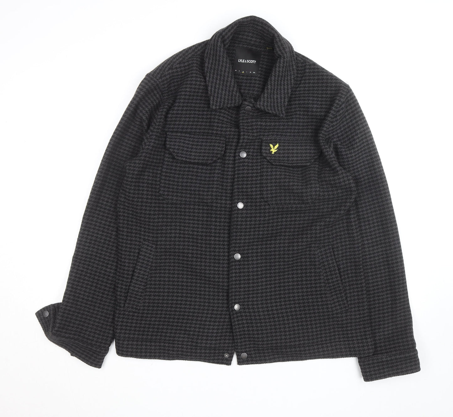 Lyle & Scott Men's Grey Houndstooth Wool Jacket Size M Casual