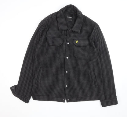 Lyle & Scott Men's Grey Houndstooth Wool Jacket Size M Casual