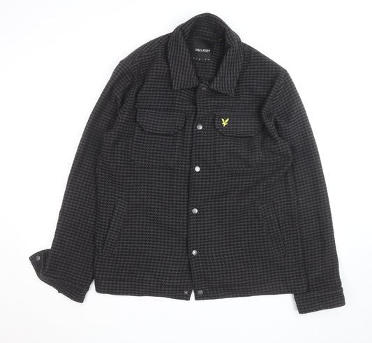 Lyle & Scott Men's Grey Houndstooth Wool Jacket Size M Casual