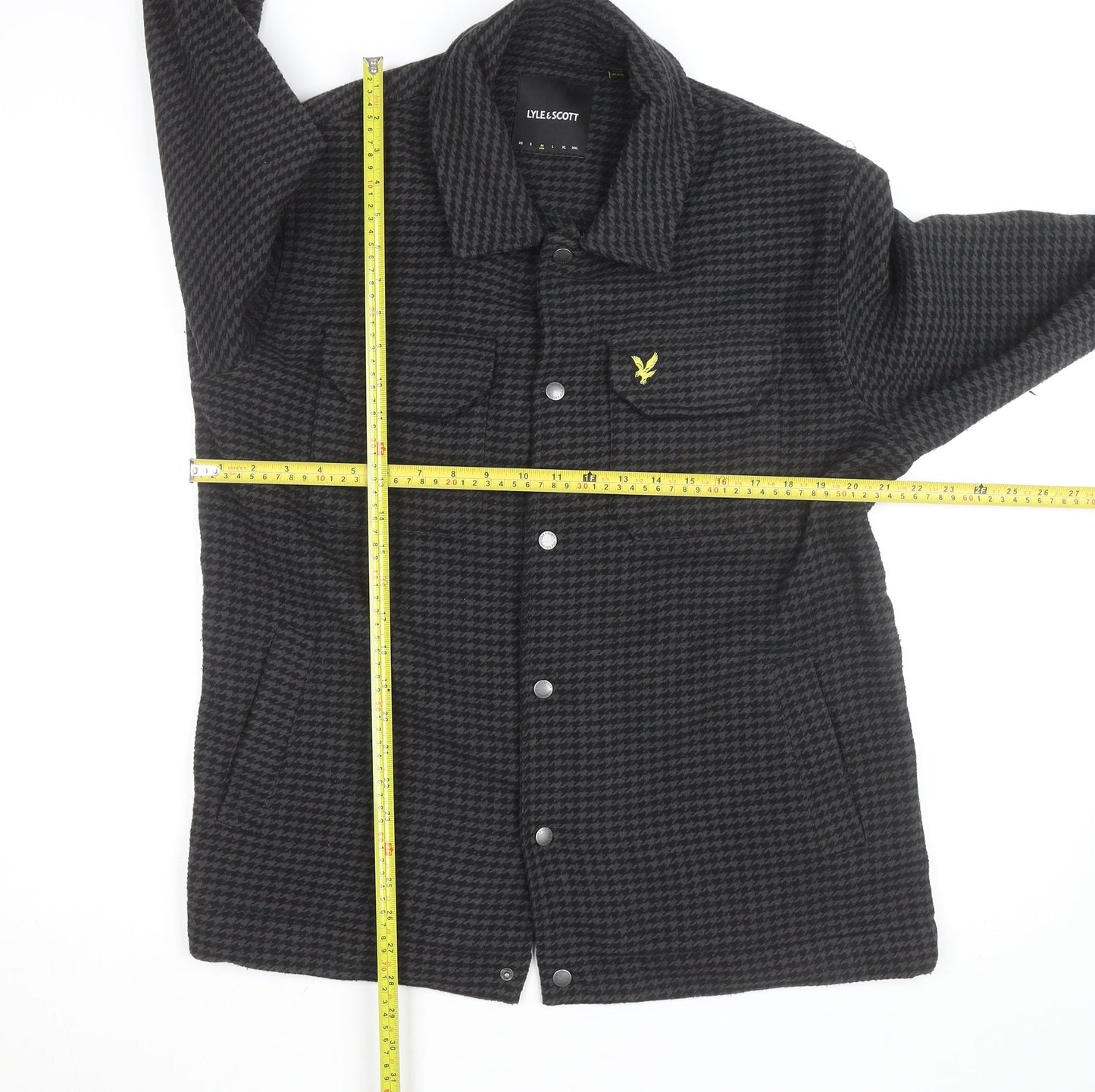 Lyle & Scott Men's Grey Houndstooth Wool Jacket Size M Casual