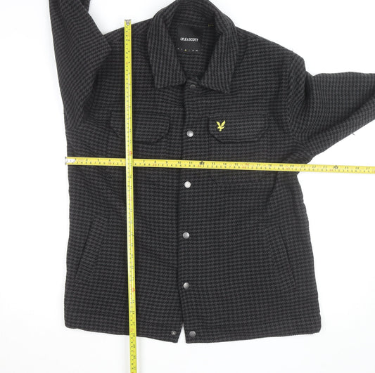 Lyle & Scott Men's Grey Houndstooth Wool Jacket Size M Casual
