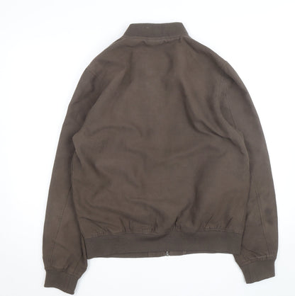 Burton Menswear London Men's Brown Cotton Bomber Jacket Medium
