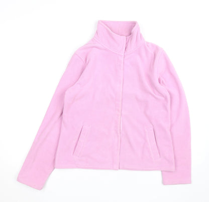 B.C. Clothing Womens Pink Fleece Full Zip Basic Jacket Size M