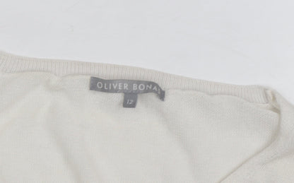 Oliver Bonas Womens Multicoloured V-Neck Pullover Jumper Size 12