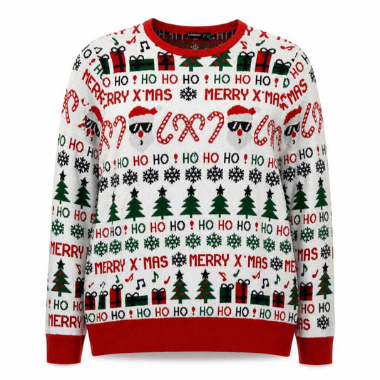 Front view of Livergy unisex multicoloured christmas xl jumper