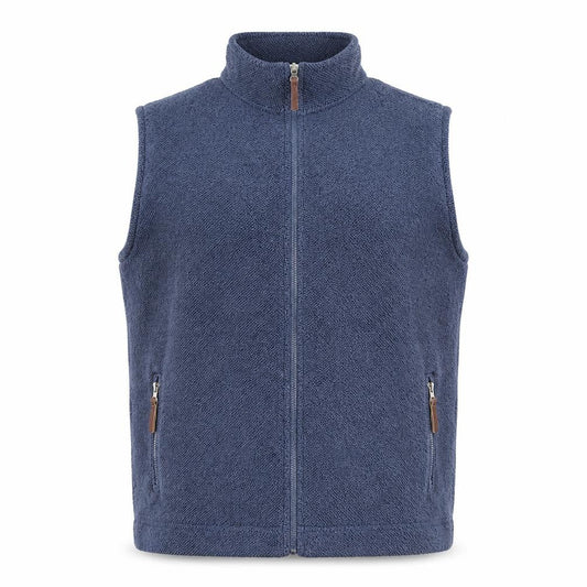 Front view of Country Rose Men's Blue Fleece Waistcoat XL Bodywarmer
