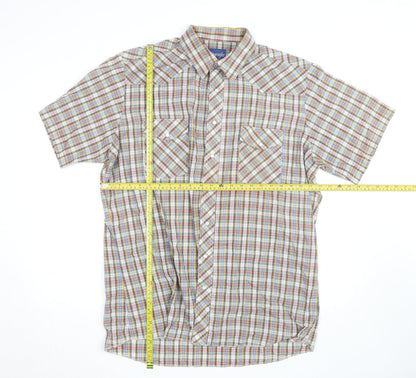 Wrangler Mens Multicoloured Check Short Sleeve Western Shirt L