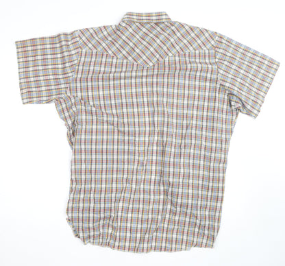 Wrangler Mens Multicoloured Check Short Sleeve Western Shirt L