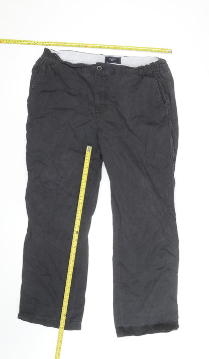 Atlantic Bay Men's Black Chino Trousers 36S Regular Fit
