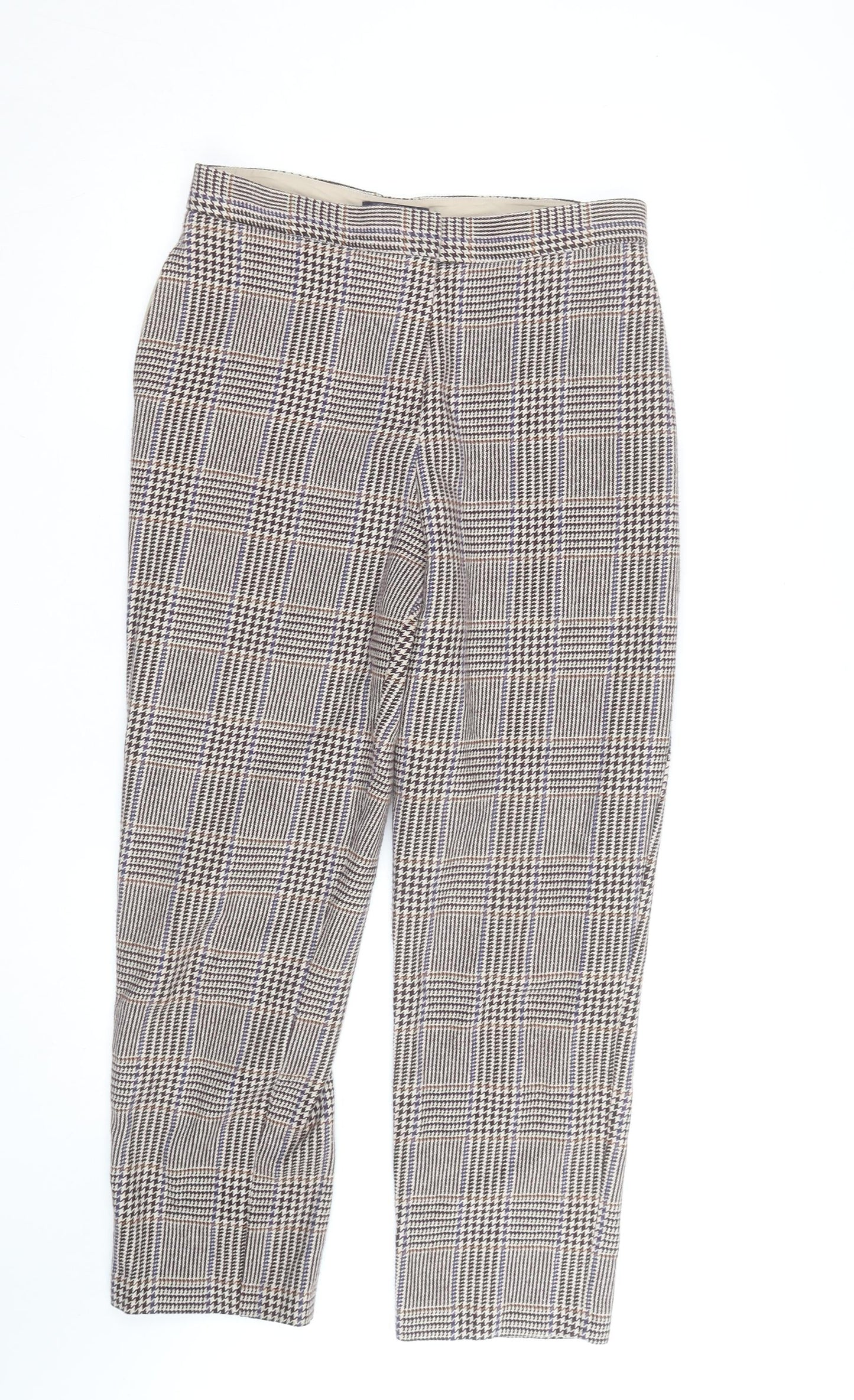 Marks and Spencer Women's Brown Check Tailored Trousers Size 12