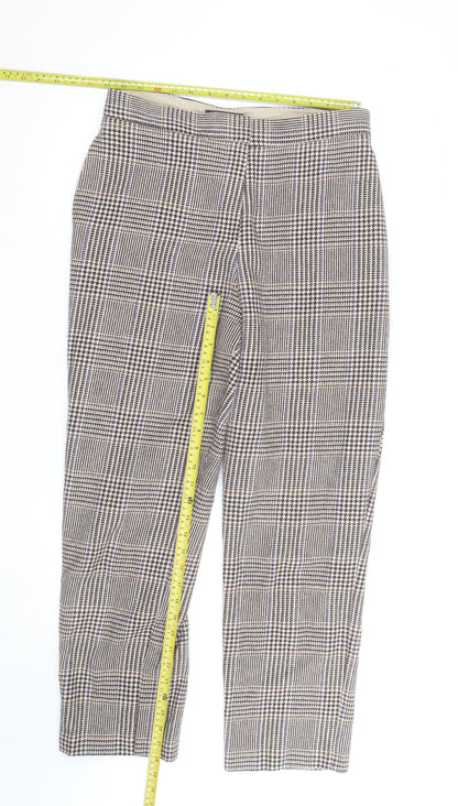 Marks and Spencer Women's Brown Check Tailored Trousers Size 12