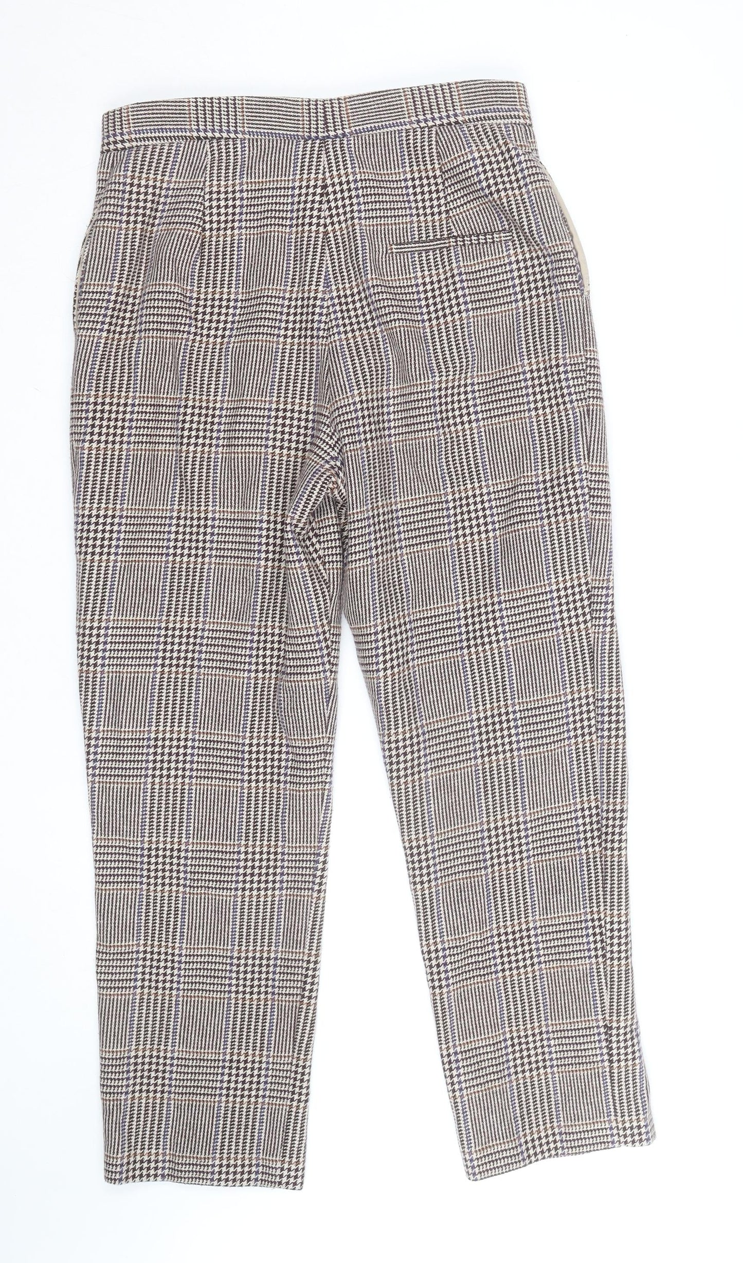 Marks and Spencer Women's Brown Check Tailored Trousers Size 12