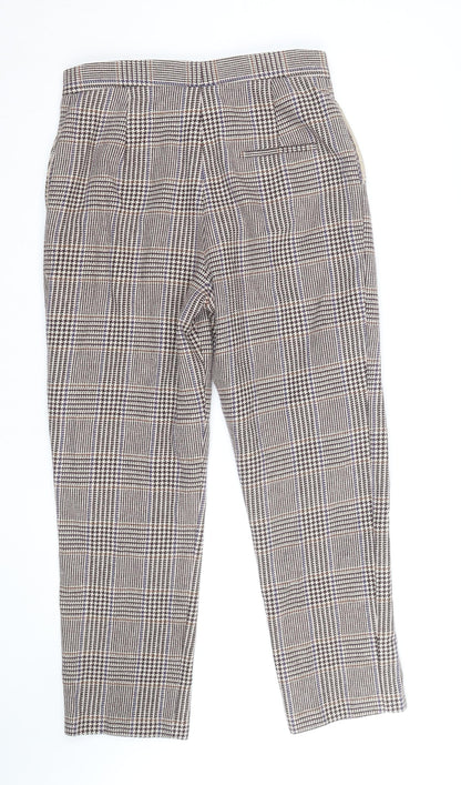 Marks and Spencer Women's Brown Check Tailored Trousers Size 12