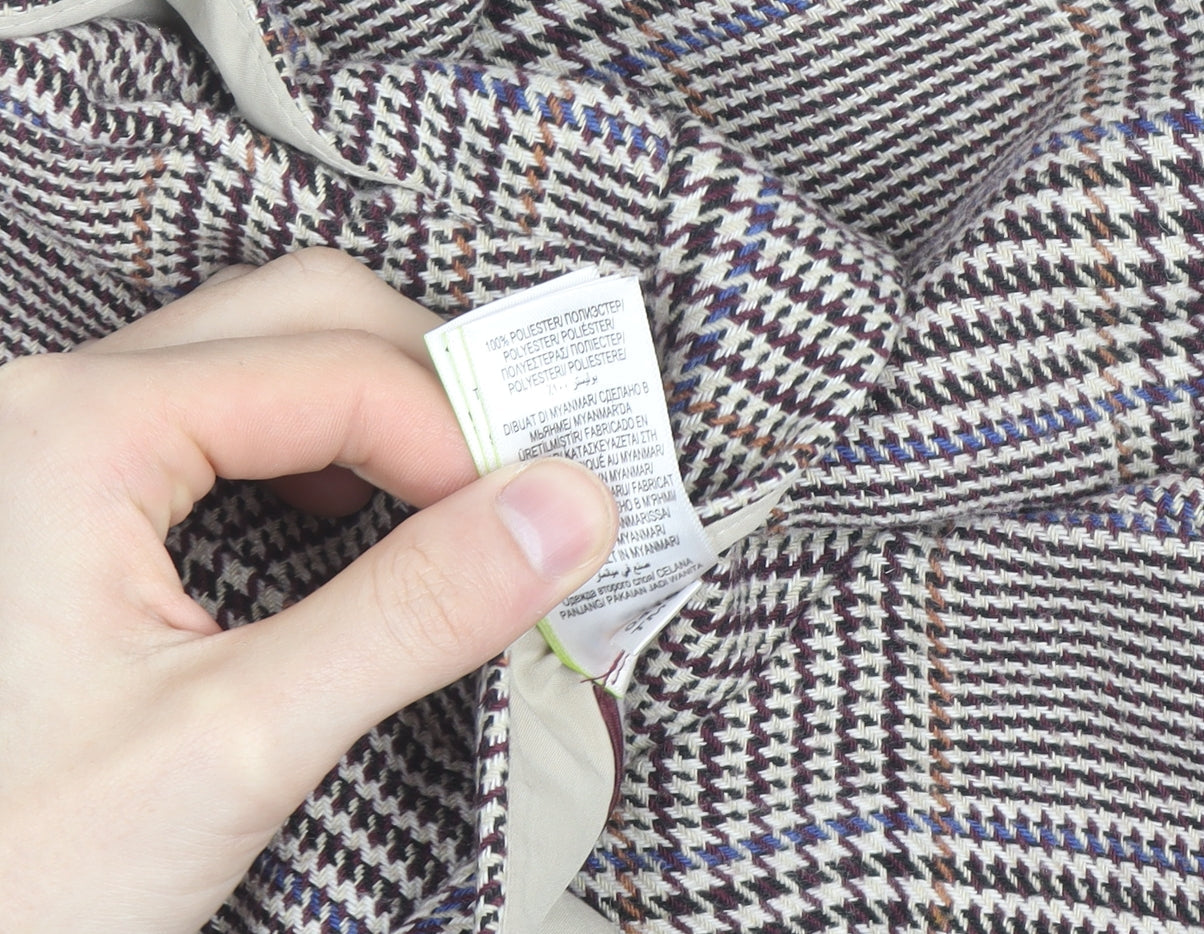 Marks and Spencer Women's Brown Check Tailored Trousers Size 12