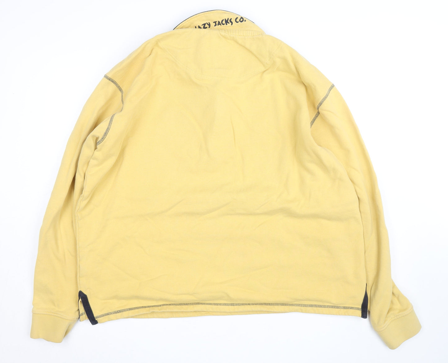 Lazy Jacks Men's Yellow 2XL 1/4 Zip Cotton Fleece Jacket