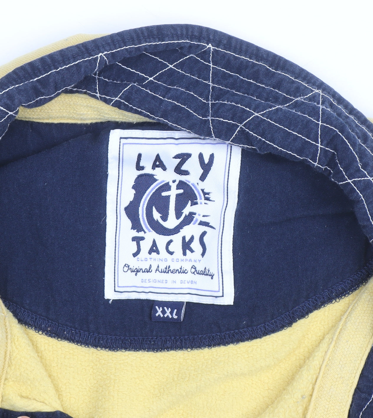 Lazy Jacks Men's Yellow 2XL 1/4 Zip Cotton Fleece Jacket