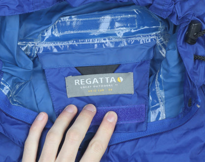 Regatta Men's Blue Waterproof Hooded Rain Jacket UK 12 / 38