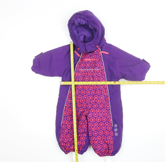 CareTec Unisex Baby Purple Waterproof Hooded Snowsuit 12 Months Winter Outdoor