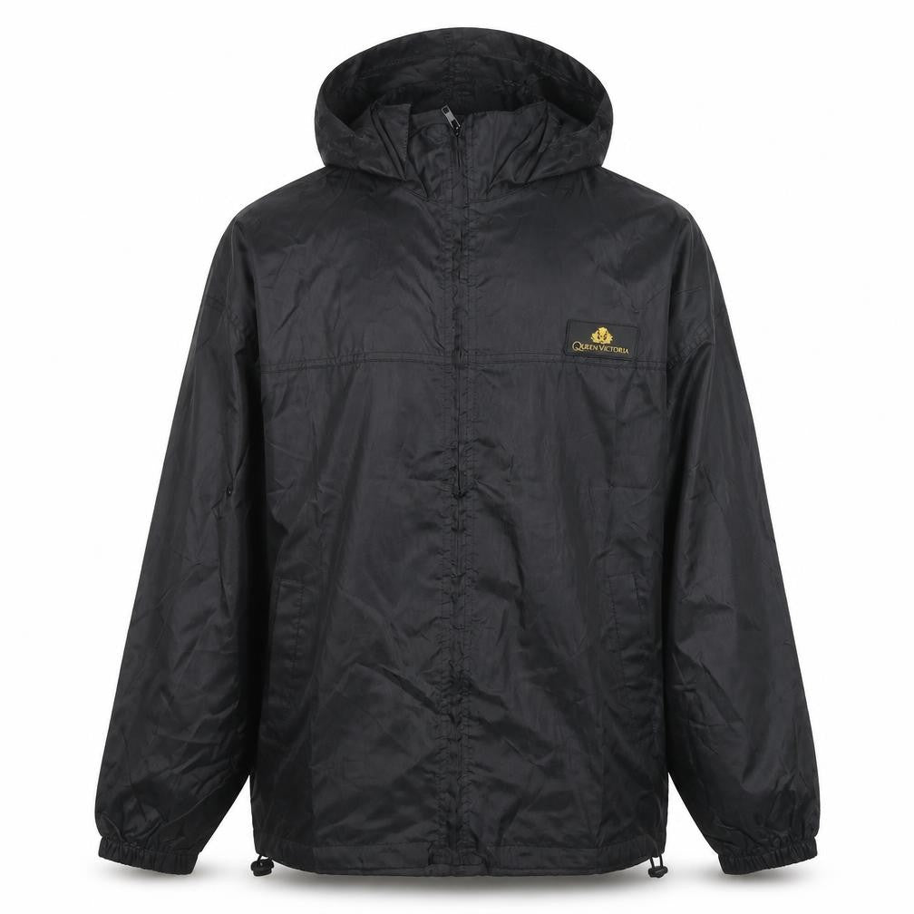 Queen Victoria Mens Black S Windbreaker Hooded Cruise Jacket