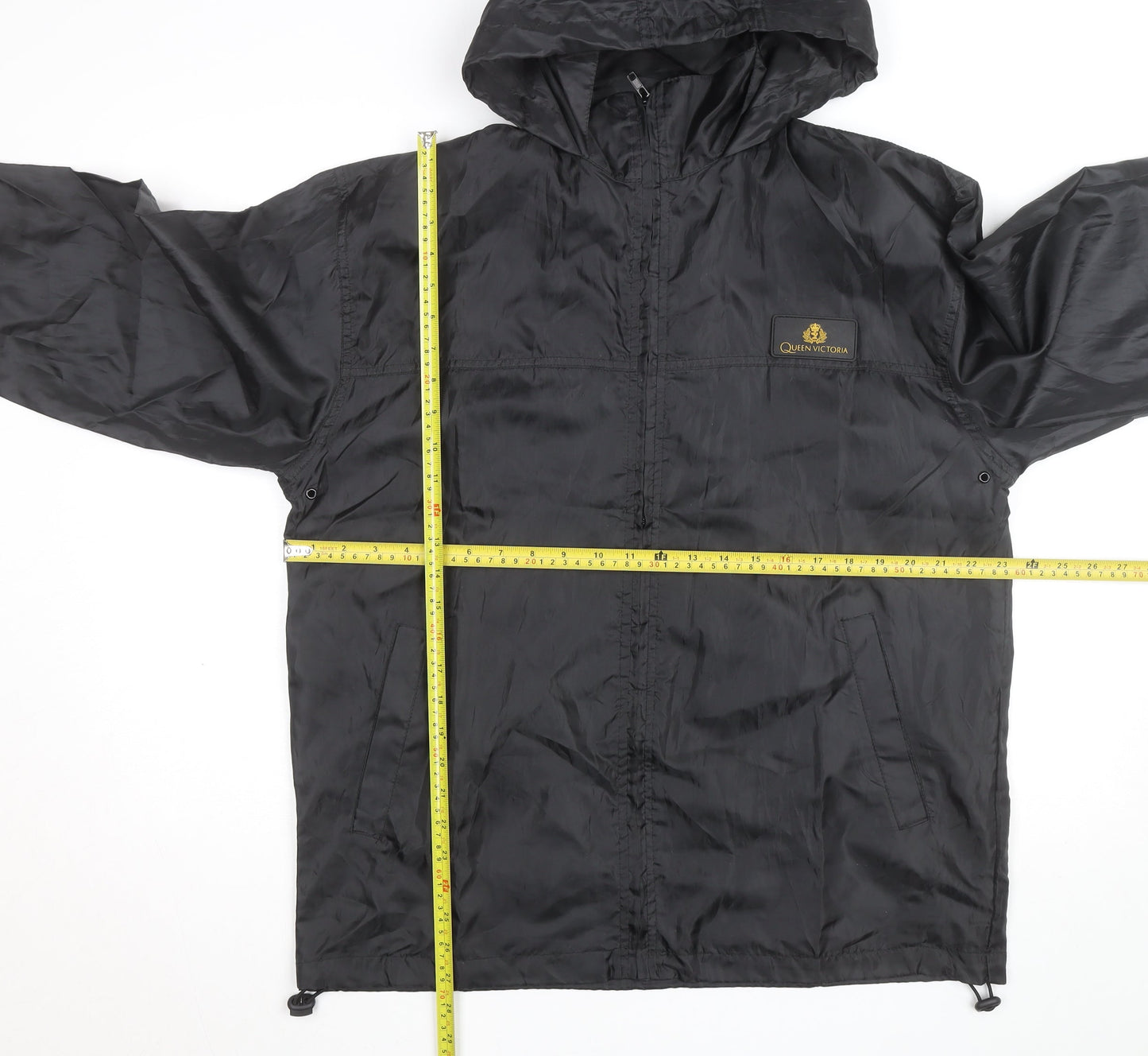 Queen Victoria Mens Black S Windbreaker Hooded Cruise Jacket