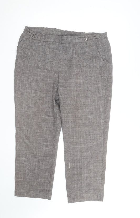 Classics Petite Grey Check Cropped Trousers Women’s Size P
