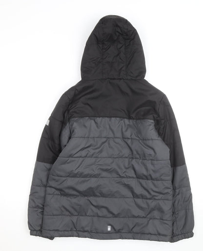 Regatta Men Grey Hooded Puffer Jacket L Winter Warm Outdoor