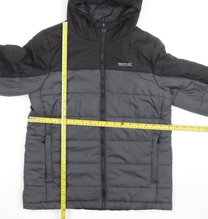 Regatta Men Grey Hooded Puffer Jacket L Winter Warm Outdoor