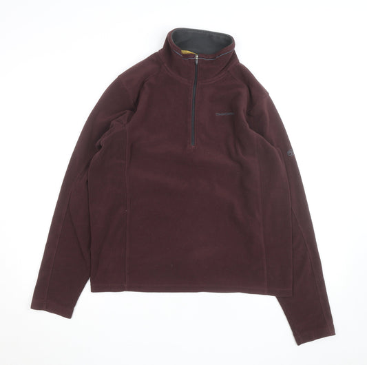 Craghoppers Men's Burgundy Fleece 1/2 Zip Windproof Jacket Size M