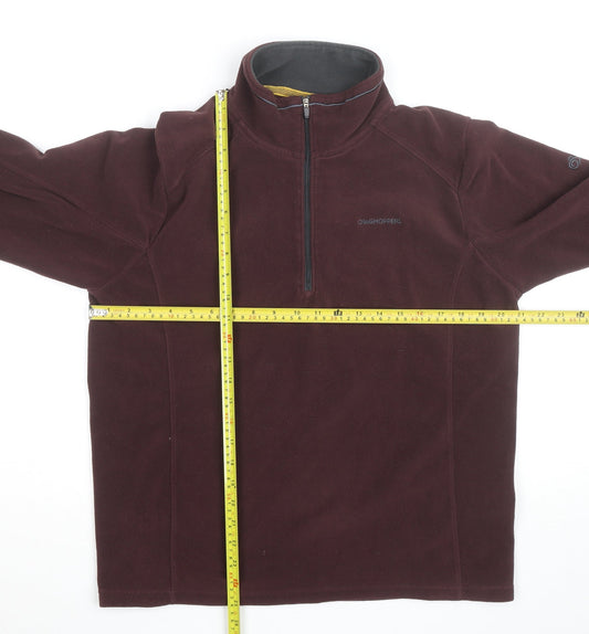 Craghoppers Men's Burgundy Fleece 1/2 Zip Windproof Jacket Size M
